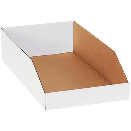 Box Packaging Corrugated Storage Bin, 200#/Ect-32-B Corrugated, White, 10 in W BSBINEB1810